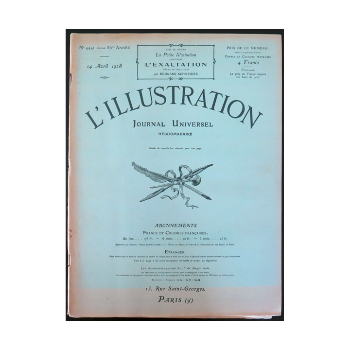 L'illustration n° 4441 86° Année 14 Avril 1928 L'étoile de Cuba et plein d'autres articles