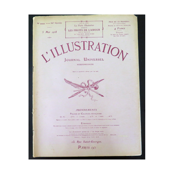 L'illustration n° 4444 86° Année 5 Mai 1928 La Veille des élections au centre de Paris et plein d'autres articles