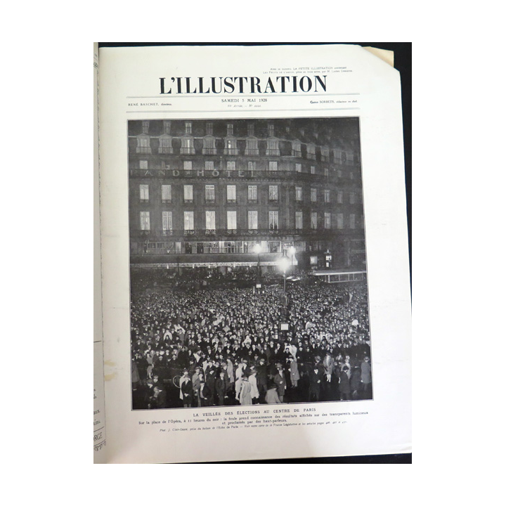 L'illustration n° 4444 86° Année 5 Mai 1928 La Veille des élections au centre de Paris et plein d'autres articles