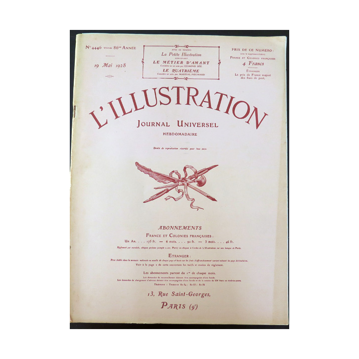 L'illustration n° 4446 86° Année 19 Mai 1928 Premier contact entre deux absolutisme URSS et Afghanistan et autres articles