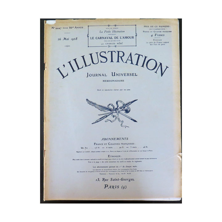 L'illustration n° 4447 86° Année 26 Mai 1928 Deux grands féodaux du Sud Marocain et plein d'autres articles