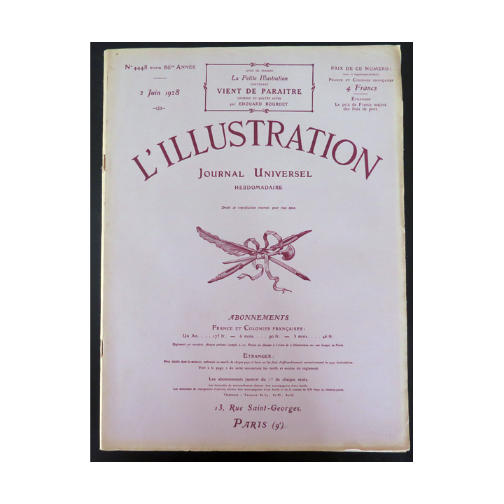 L'illustration n° 4448 86° Année 2 Juin 1928 Les Français de Louisiane et plein d'autres articles