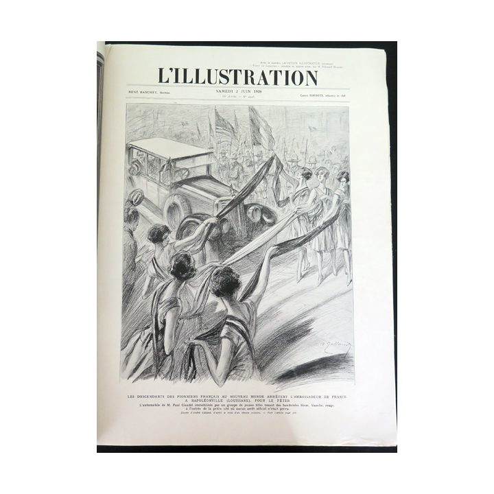 L'illustration n° 4448 86° Année 2 Juin 1928 Les Français de Louisiane et plein d'autres articles