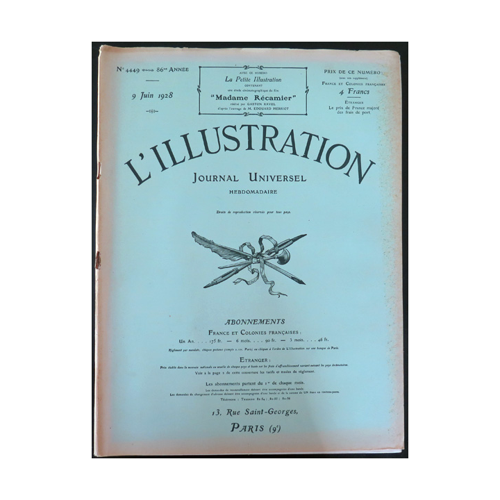 L'illustration n° 4449 86° Année 9 Juin 1928 D'une génération à l'autre et plein d'autres articles