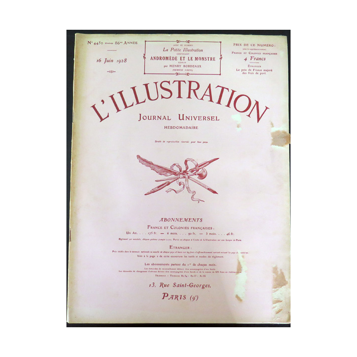 L'illustration n° 4450  86° Année 16 Juin 1928 La France renaissante et plein d'autres articles