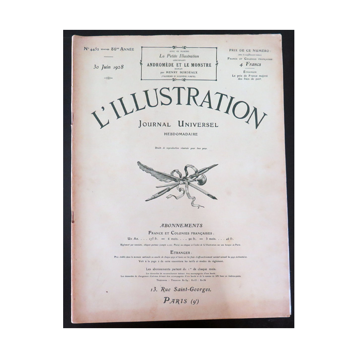 L'illustration n° 4452 86° Année 30 Juin 1928 Les drames de l'Océan arctique  et plein d'autres articles
