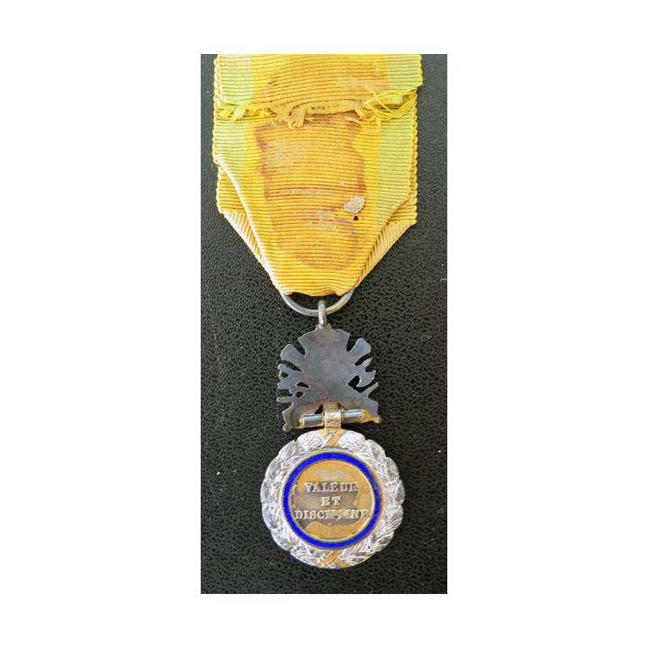 FRANCE : Médaille militaire 1870 3° république en argent émaux parfaits ruban délavé