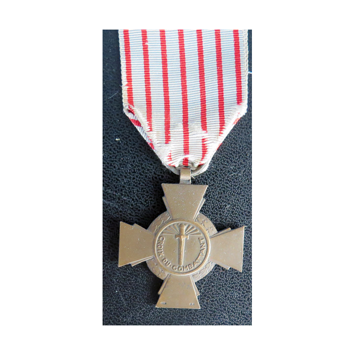 FRANCE : Croix du combattant en bronze ruban défraîchi