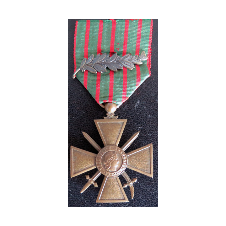 FRANCE : Croix de guerre 1914-1917 avec une  citations (palme en bronze)