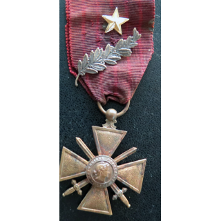 Croix de guerre 1914-1917 avec deux citationx (palme étoile de bronze)