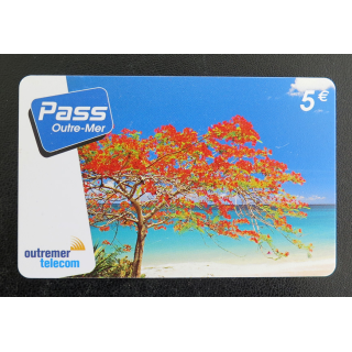 Carte téléphonique Télécarte Pass Outre-Mer 5 €