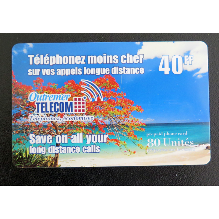 Carte téléphonique Télécarte Outre-Mer Telecom 40 FF