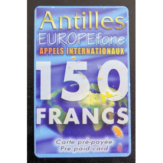 Carte téléphonique Télécarte Antilles Europefone 150 Francs