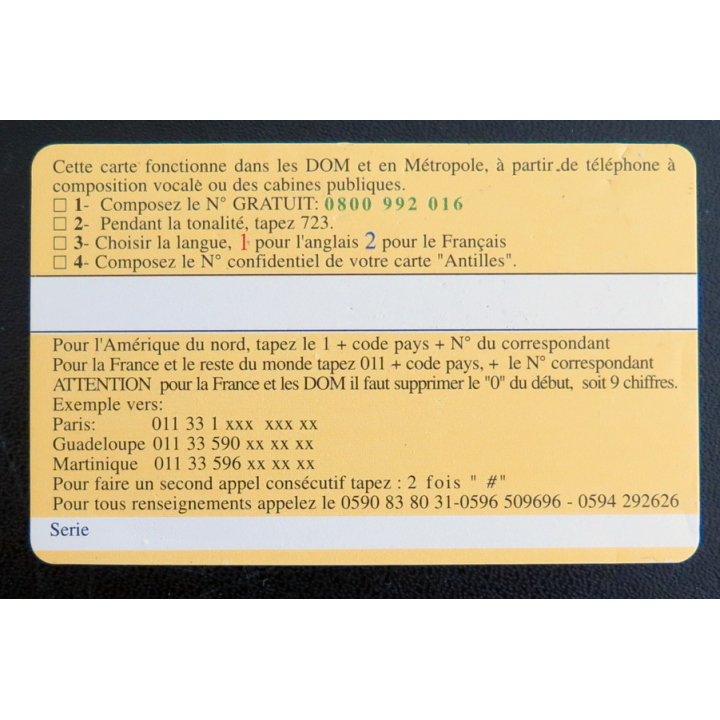 Carte téléphonique Télécarte Antilles Europefone 150 Francs