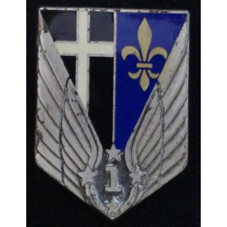 1° RHC : insigne du 1° régiment d'hélicoptères de combat de fabrication Drago G. 2265 inscription arrière périphérique dos lisse