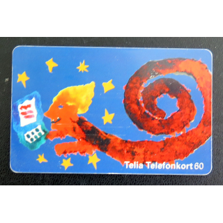 Carte téléphonique Télécarte Danoise Telia Telefonkort 60 unités