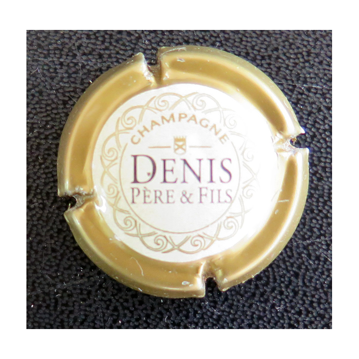 Capsule Muselet de bouteille de champagne DENIS Père & Fils n° 2 contour Or foncé