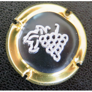 Capsule Muselet de champagne CENTRE VINICOLE DE LA CHAMPAGNE (CVC) n° 1468 estampée noir et blanc, contour or