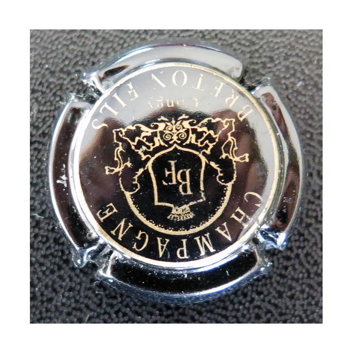 Capsule Muselet de bouteille de champagne BRETON Fils n° 5 Noir et Or