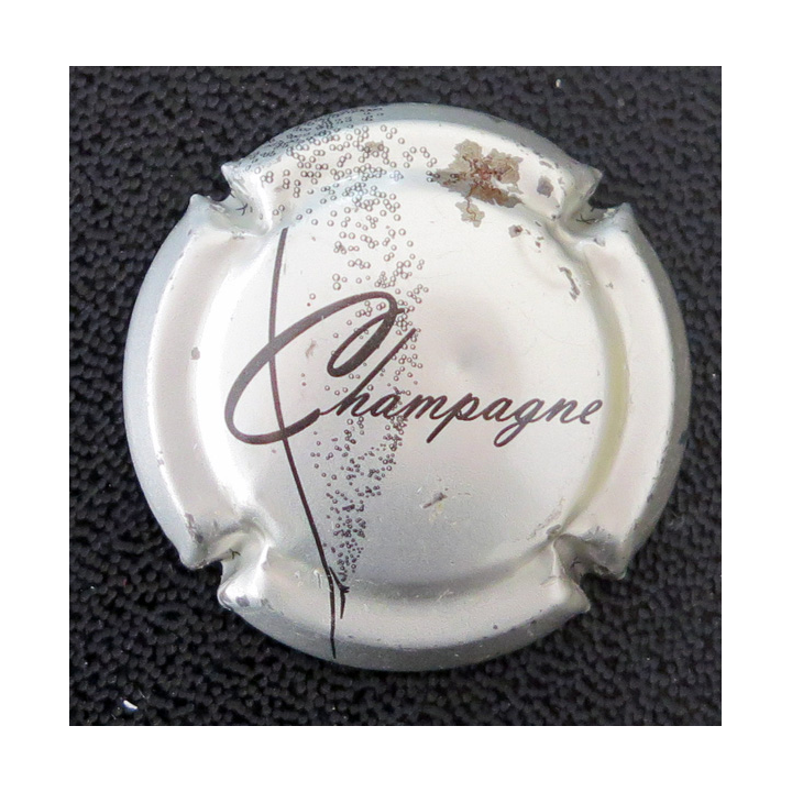 Capsule Muselet de bouteille de champagne générique n° 757e argent et noir lettres épaisses