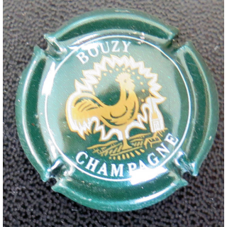 Capsule Muselet de bouteille de champagne BOUZY n° 11 Vert foncé et blanc