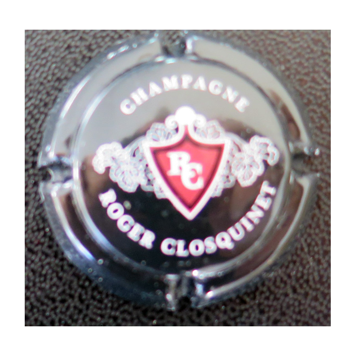 Capsule Muselet de bouteille de champagne CLOSQUINET Roger n° 3 fond noir