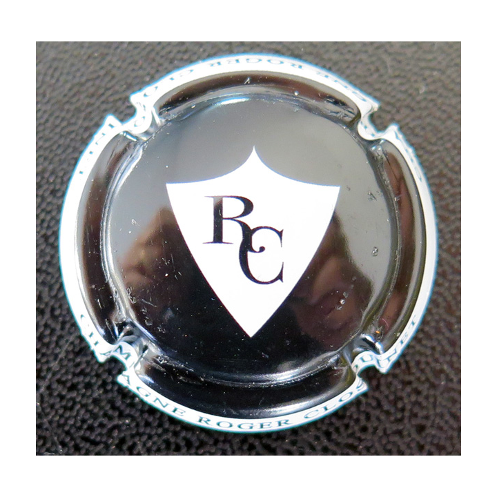 Capsule Muselet de bouteille de champagne CLOSQUINET Roger n° 7 Noir et blanc