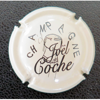 Capsule Muselet de bouteille de champagne COCHE Joël n° 6 Gris crème et noir