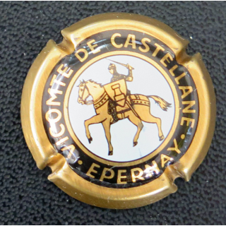 Capsule Muselet de bouteille de champagne De CASTELLANE n° 23 Or centre intérieur bleuté