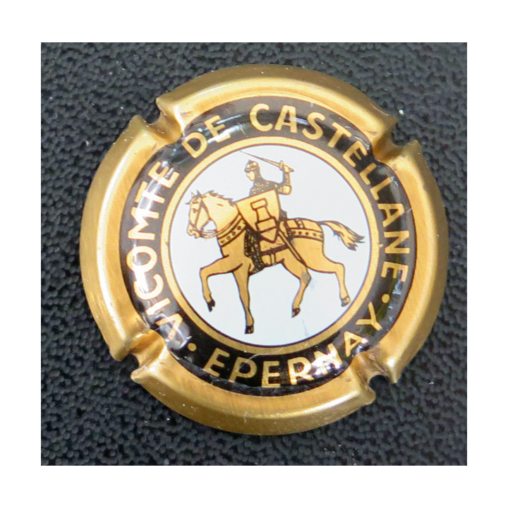 Capsule Muselet de bouteille de champagne De CASTELLANE n° 23 Or centre intérieur bleuté