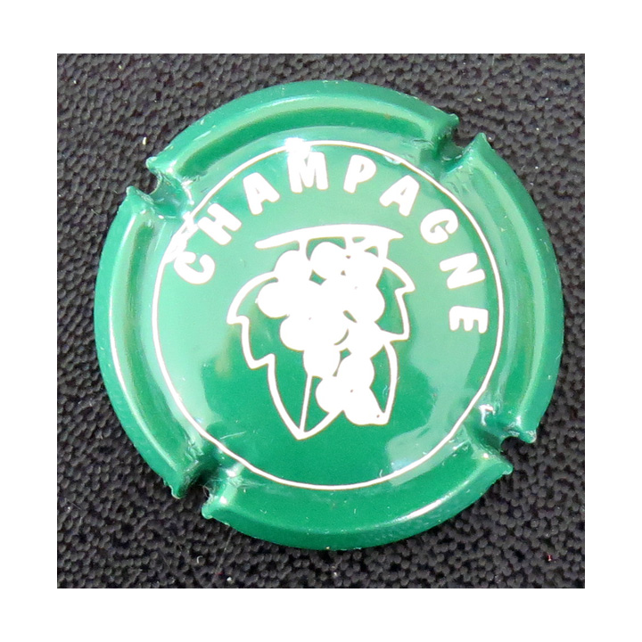 Capsule Muselet de bouteille de champagne GENERIQUE n° 637 vert et blanc
