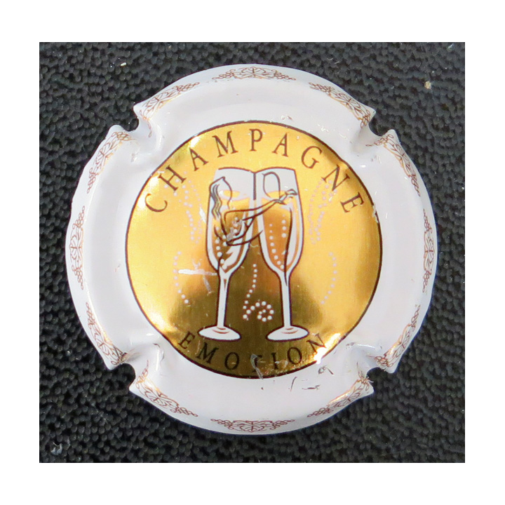 Capsule Muselet de bouteille de champagne GENERIQUE n° 659 Cuvée émotion Fond Or brillant