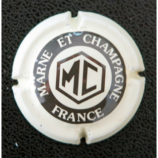 Capsule Muselet de bouteille de champagne MARNE et CHAMPAGNE n° 2 jaune-crème et noir