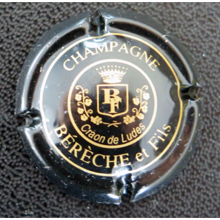 Capsule Muselet de bouteille de champagne BÉRÈCHE et Fils n° 1 Noir et or