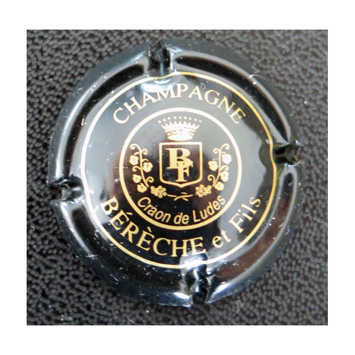 Capsule Muselet de bouteille de champagne BÉRÈCHE et Fils n° 1 Noir et or