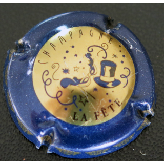 Capsule Muselet de bouteille de champagne GENERIQUE n° 680 Bleu et Or La Fête