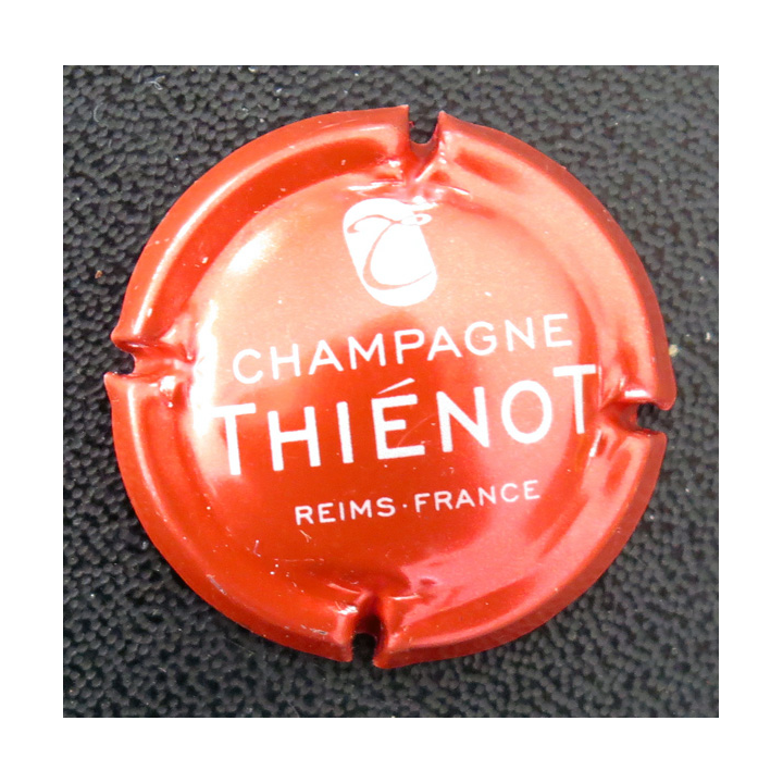 Capsule Muselet de bouteille de champagne THIENOT Alain n° 31c Rouge métallisé et blanc