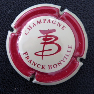 Capsule Muselet de bouteille de champagne BONVILLE Franck n° 13b gris crème contour Bordeaux
