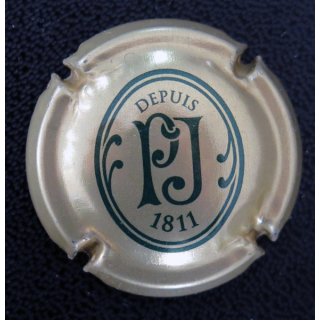 Capsule Muselet de bouteille de champagne PERRIER-JOUET n° 74 Or et vert Grand brut au verso