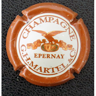 Capsule Muselet de bouteille de champagne MARTEL G. H. et C° n° 18b contour marron métallisé