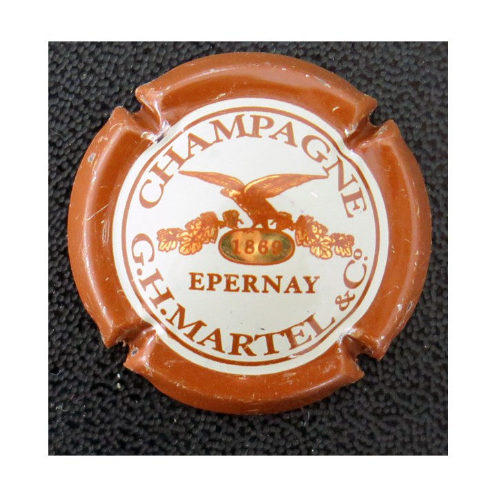 Capsule Muselet de bouteille de champagne MARTEL G. H. et C° n° 18b contour marron métallisé