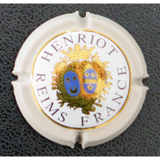 Capsule Muselet de bouteille de champagne HENRIOT n° 44 Gris Or et bleu