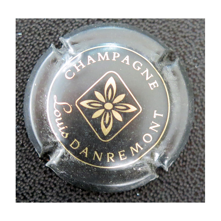 Capsule Muselet de bouteille de champagne DANREMONT Louis n° 3 Noir mat et Or