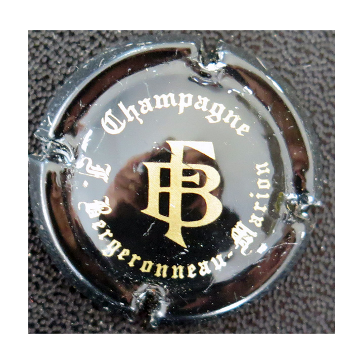 Capsule Muselet de bouteille de champagne BERGERONNEAU-MARION n° 1 Noir et Or brillant