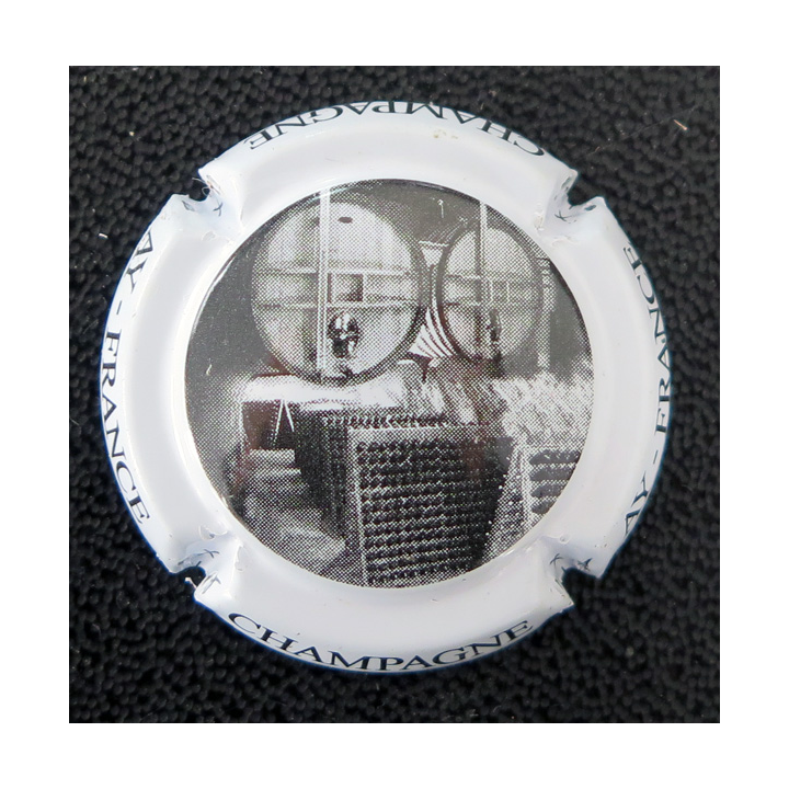 Capsule Muselet de bouteille de champagne AY n° 11 Blanc et Noir