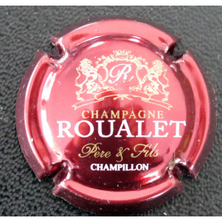 Capsule Muselet de bouteille de champagne ROUALET Père & Fils n° 6 Bordeaux, or et Blanc