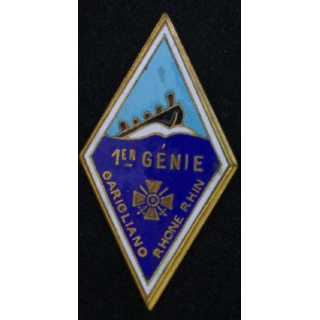 insigne métallique du 1° régiment du génie de fabrication Mardini