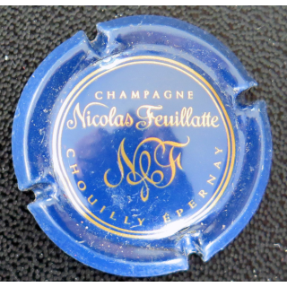 Capsule Muselet de bouteille de champagne FEUILLATTE Nicolas n° 43a bleu métallisé et or