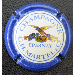 Capsule Muselet de bouteille de champagne MARTEL G. H. et C° n° 19 Bleu fond blanc cassé
