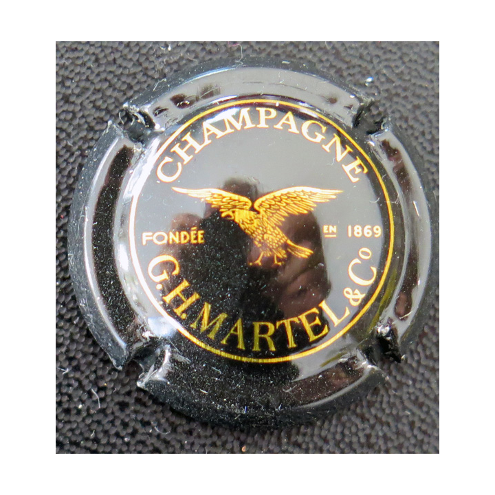Capsule Muselet de bouteille de champagne MARTEL G. H. et C° n° 26 Noir et Or